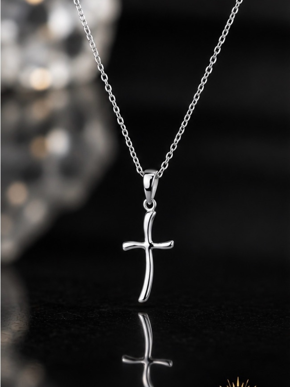 925 Sterling Silver Thin Cross Necklace 18” Chain Unisex